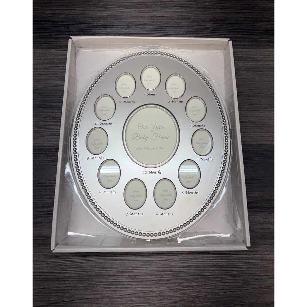 Baby Essentials First Year Baby Photo Frame in Silver-Plated